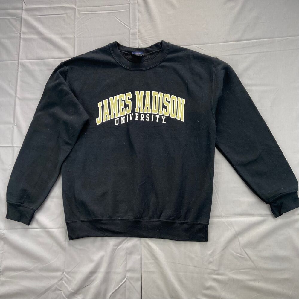 Mv Sport M Black James Madison University Crewneck Sweatshirt 50 Cotton Blend